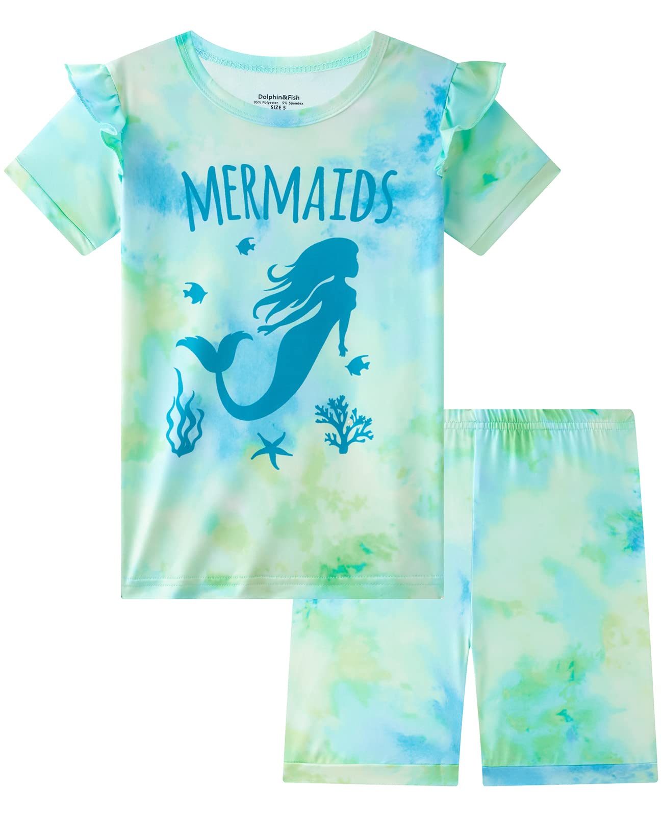 Dolphin&Fish Kids Short Pjs Girls Summer Pajamas