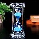 SZAT Hourglass Sand Timer Clock Romantic Mantel Office Desk Coffee Table Book Shelf Curio Cabinet Christmas Birthday Present Gift Box Package(Blue,Crystal,30 Minutes)