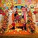 Supla 32 Pcs Day of The Dead Hanging Swirl Decorations Mexican Party Swirls Streamers Hanging Ceiling Décor with Assorted Sugar Skull Rose Bird Flower Cutouts for Día de Los Muertos Halloween Party