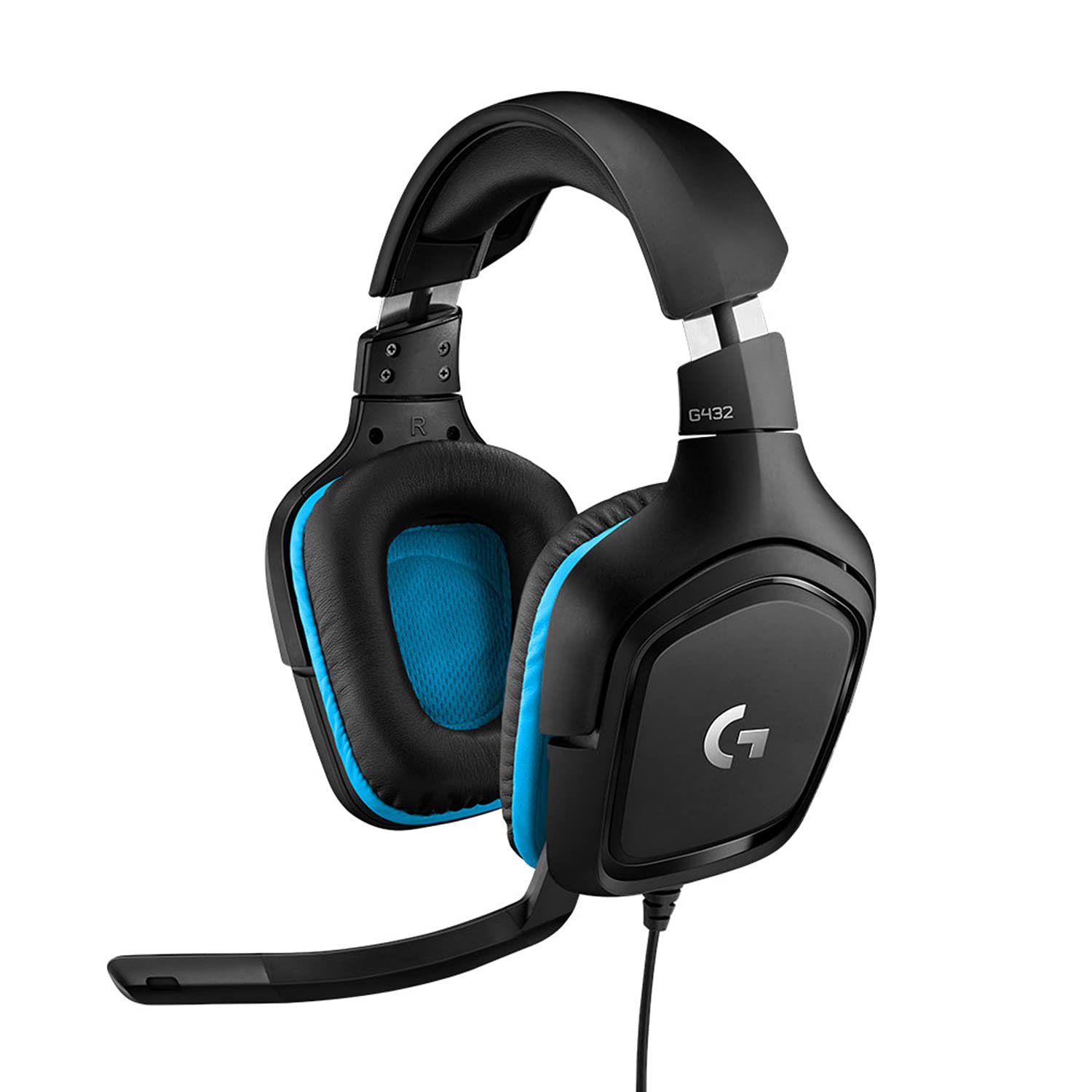 Logitech G432 Wired Gaming Headset Surround Sound Medium blue (Renewed)