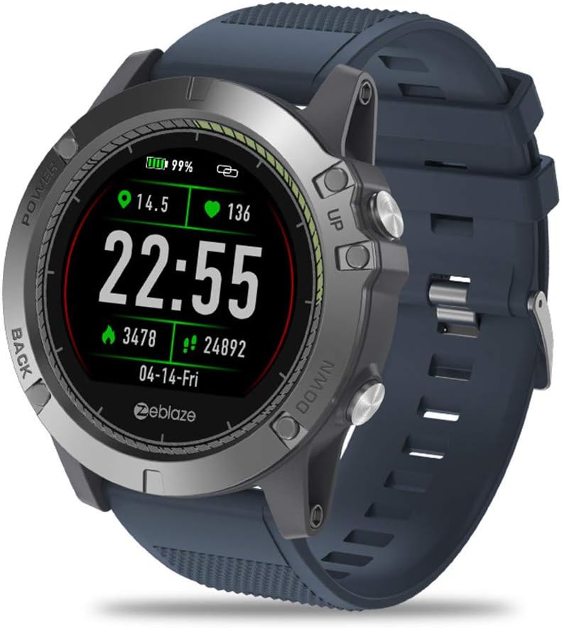 vmree Women Men HR Smart Watch Phone Sports Blood Pressure Heart Rate Measure Monitor Male Smartwatch iOS Android for iPhone Samsung (Blue)