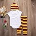 3PCS Newborn Baby Boy Top Rompers+Pants Leggings+Hat Cotton Striped Outfits Clothing Sets(6-9Months)
