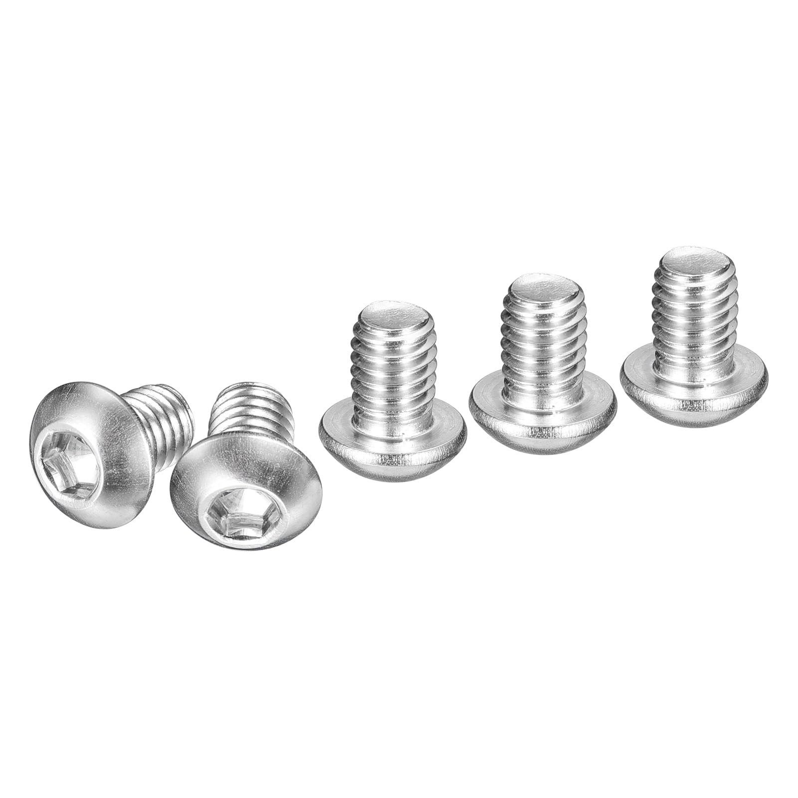 DTGN M6-1x8mm Button Head Socket Cap Screws - 100Pack - Good for Machine - 304 Stainless Steel 18/8 - Hex Drive Full Thread Fasteners — image 1
