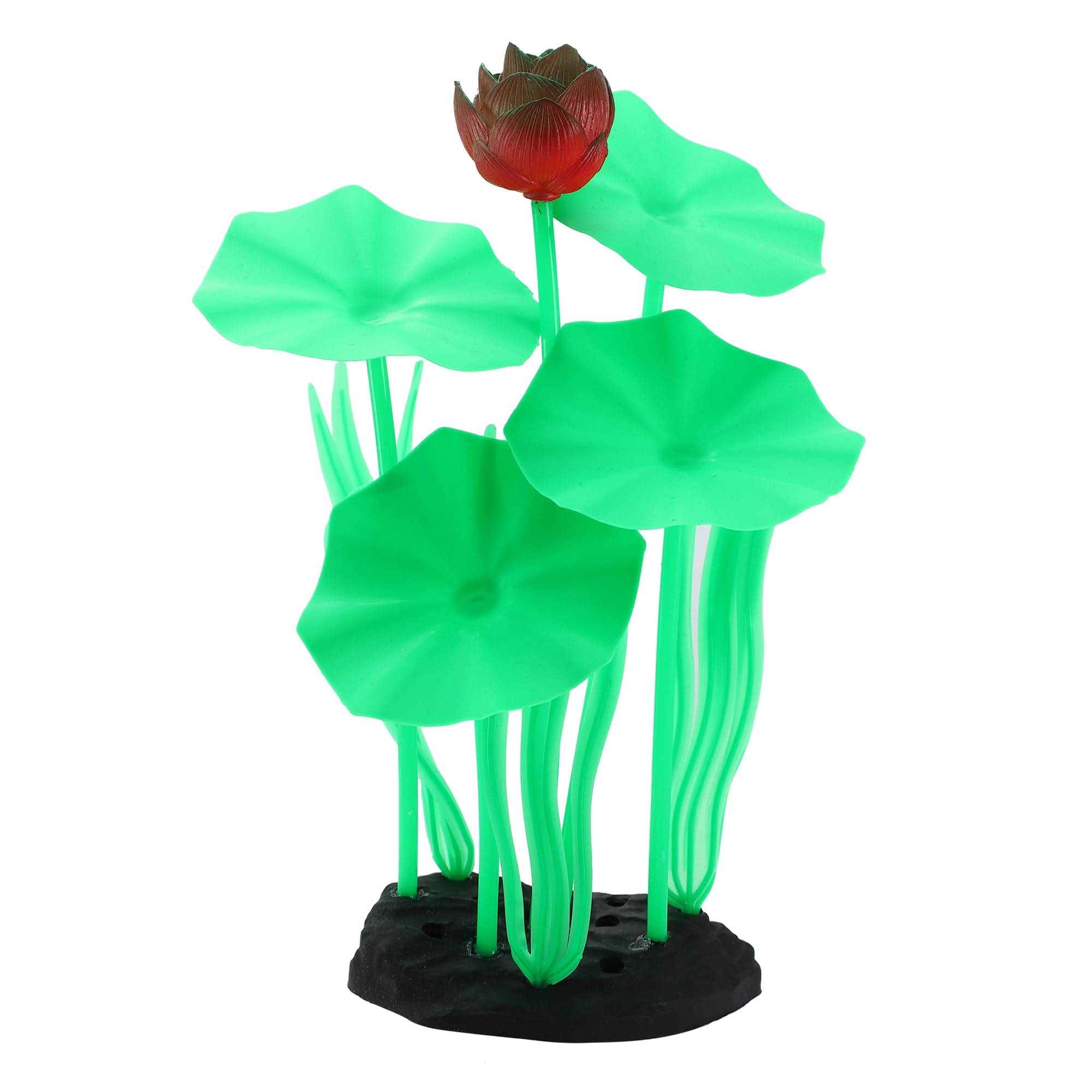 CAPASTEC Aquarium Simulation Coral Lotus, Silicone Fluorescent Coral Glow Ornaments Fish Tank Decoration (Pink)