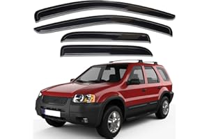 Lightronic WV94059 Outside-Mount Side Window Visor Deflector Rain Guard, Dark Smoke 4-Pieces Set for 2001-2012 Ford Escape, 2009-2012 Escape Hybrid, 2008-2012 Mazda Tribute, 2005-2011 Mercury Mariner