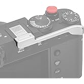 Thumb Grip Metal Hot Shoe Cover with Shutter Button for FUJIFILM X100VI / X100V Fuji Accessories (Silver)