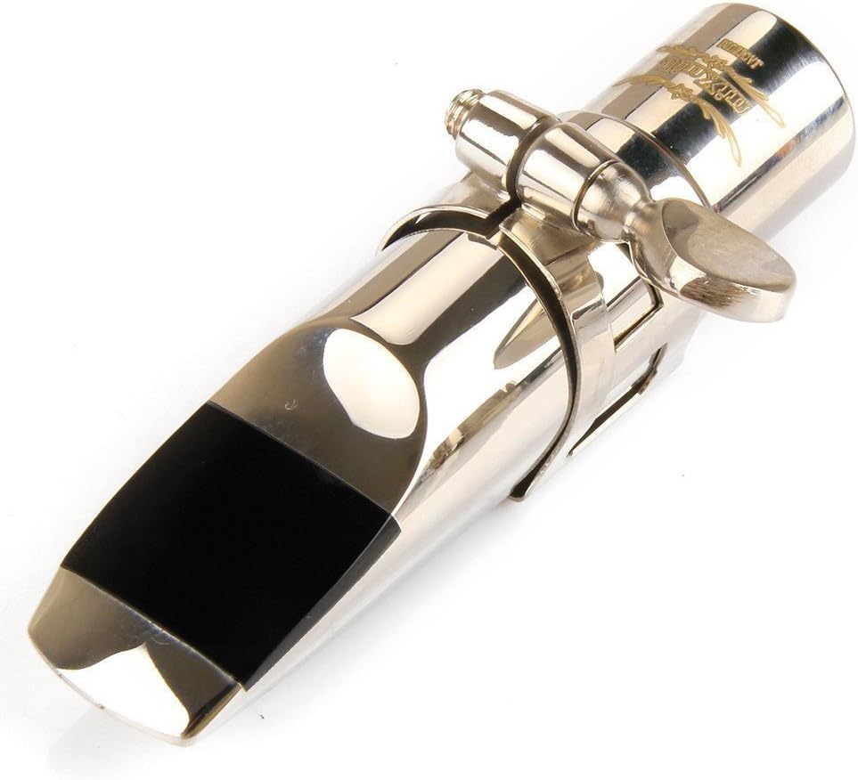 Alto Metal Sax Mouthpiece, Size 6 Nickel Plated alto Saxophone Mouthpiece Cap Ligature