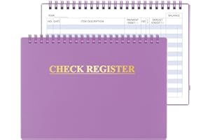 BLUGOOL Checkbook Register, Check Registers for Personal Checkbook, Checking Book Register, Financial Ledger for Debit Card & Personal Bank Checks Order Online - Wide Edition, 8.4" x 6.1" (Purple)