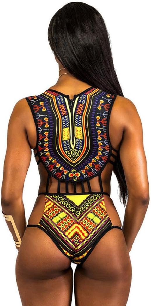 Rovinci Frauen Bademode African Print Bikini Set Bademode Push-Up gepolsterter BH Badeanzug