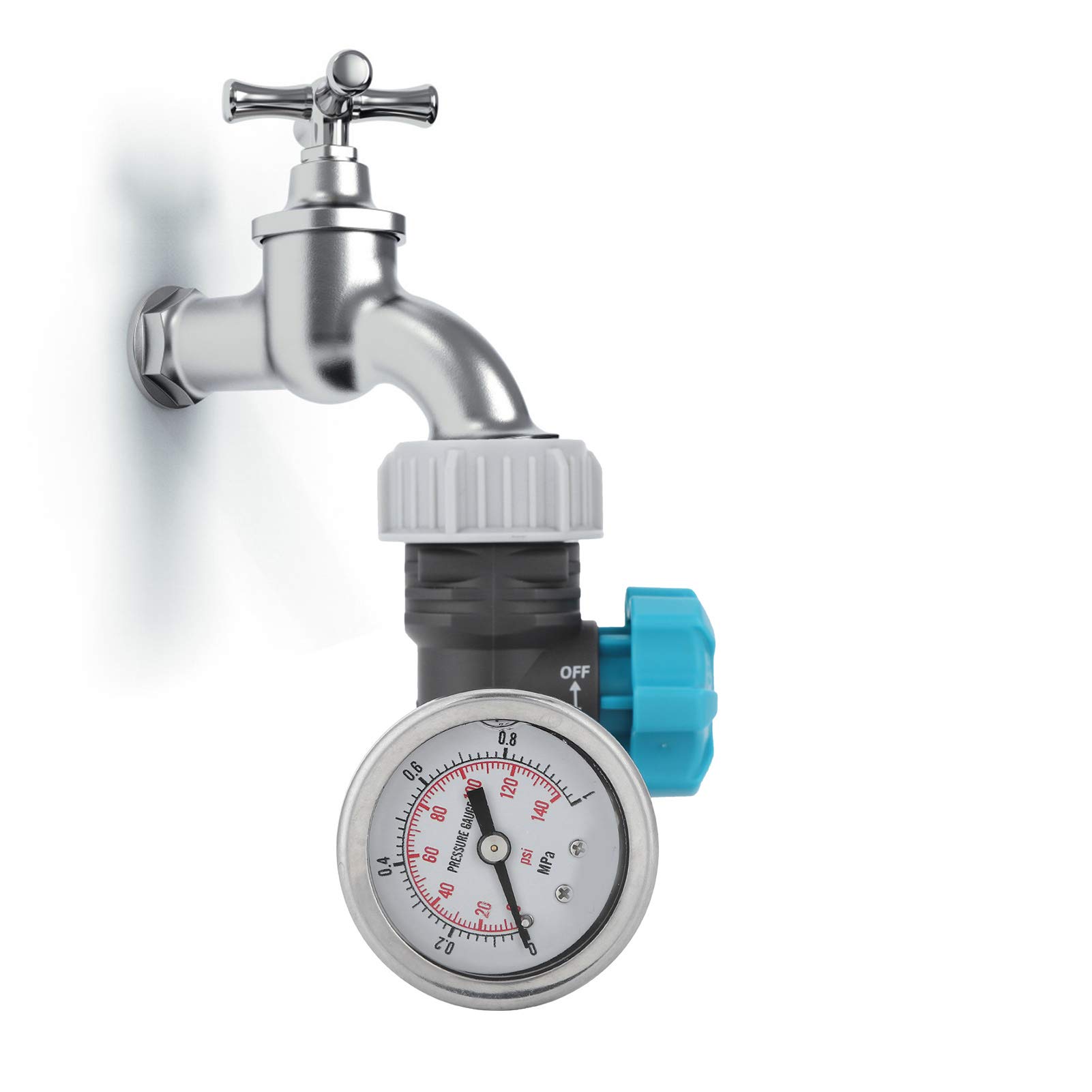 Alvinlite Water Pressure Regulator Valve - G3/4in Adjustable Water Pressure Reduce with Pressure Gauge Greenhouse Garden Water