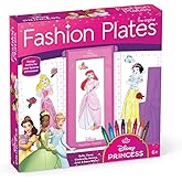 Fashion Plates Disney Princess &ndash; Mix-and-Match Drawing Kit, Arts and Crafts, Coloring, Art Supplies, Craft Supplies, Stencils, Crayons Included, Create Your Own Designs, Ages 6+