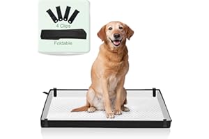 HQ4US 4LEGS Large Portable Dog Pee Pads Holder for Travel, Puppy Pad Holder Foldable Liner Base 44''x34'' Training Pad Holder with Fixing Clips, Dog Litter Box Waterproof, Easy Clean,Indoor Potty