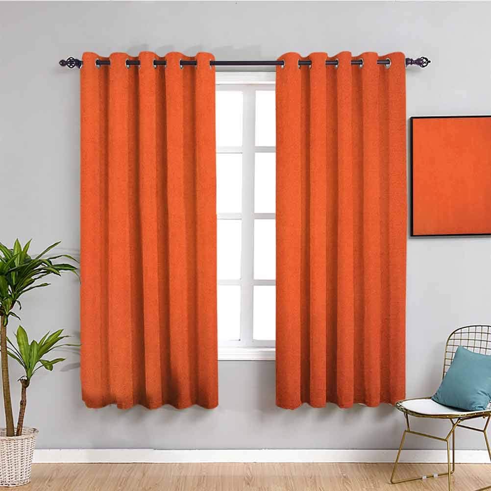 Orange Closet Curtain, Curtains 84 inch Length Plain Background Illustration with Warm Hot Colors Re