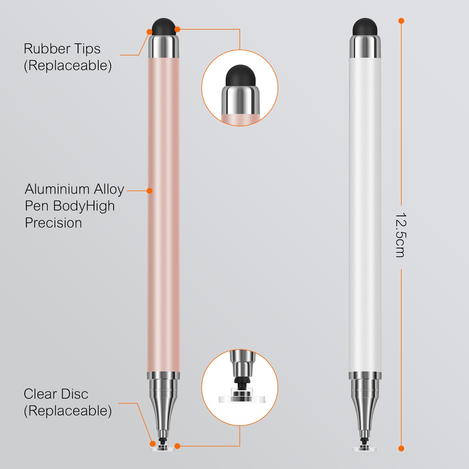 3-Pack Tablets Stylus Pen for All Touchscreen with Precision Disc Tip, 2-in-1 Universal Stylus Compatible with Android, iOS, and Phone– Perfect for Writing, Drawing, and Note-Taking