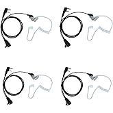 Sarcia Walkie Talkie Earpiece Mic PTT for Baofeng UV-5R UV-82 BF-888S BF-F8HP Kenwood TK-2107 NX-1200 NX-1300 K1 Retc RT15 RT21 RT22 H-777S Arcshell ar-5 Two Way Radio with Covert Acoustic Tube,4 Pack