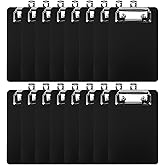 MUKLEI 16 Pack 4 x 6 Inch Black Mini Clipboards, Memo Small Clipboards Low Profile Clip, Cute Plastic Clipboard Pocket Clipboard for Classrooms, Restaurants, Offices