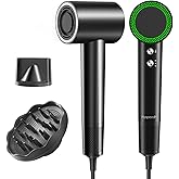 Hair Dryer with 110000 RPM High Speed 1400w Motor for 1-5min Fast Dry, 3 Heat/Cool Wind Level & 49db Low Noise,1.5 Billion Plasma & Travel Blow Dryer