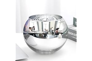 SNDEC Cubicle Accessories, 6'' Glass Candy Dish Desk Mirror to See Behind You, Home Office Aesthetic Table Vases Flower Pot, Cubicle Convex Desk Rearview Mirror Monitor
