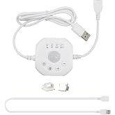 Clearhill 5V Mini Motion Sensor Switch with USB Male and Female Connectors (White),Time Delay,Brightness Dimming,Automatic Sensor Switch for Indoor DIY Lighting, Kitchen, Wardrobe,Stairway.