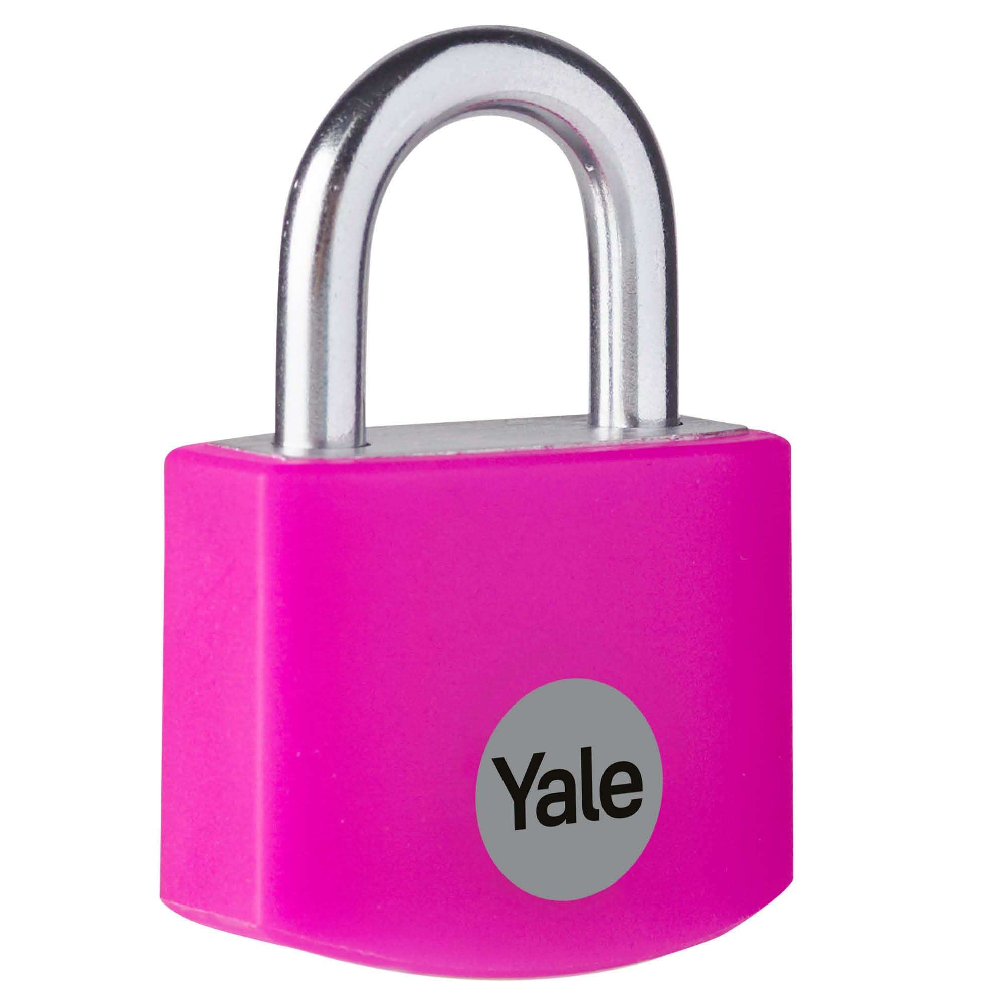 Yale - YE3B/25/112/1/P Standard Security 25mm Aluminium Padlock - Pink - Open Steel shackle - 3 keys — image 1
