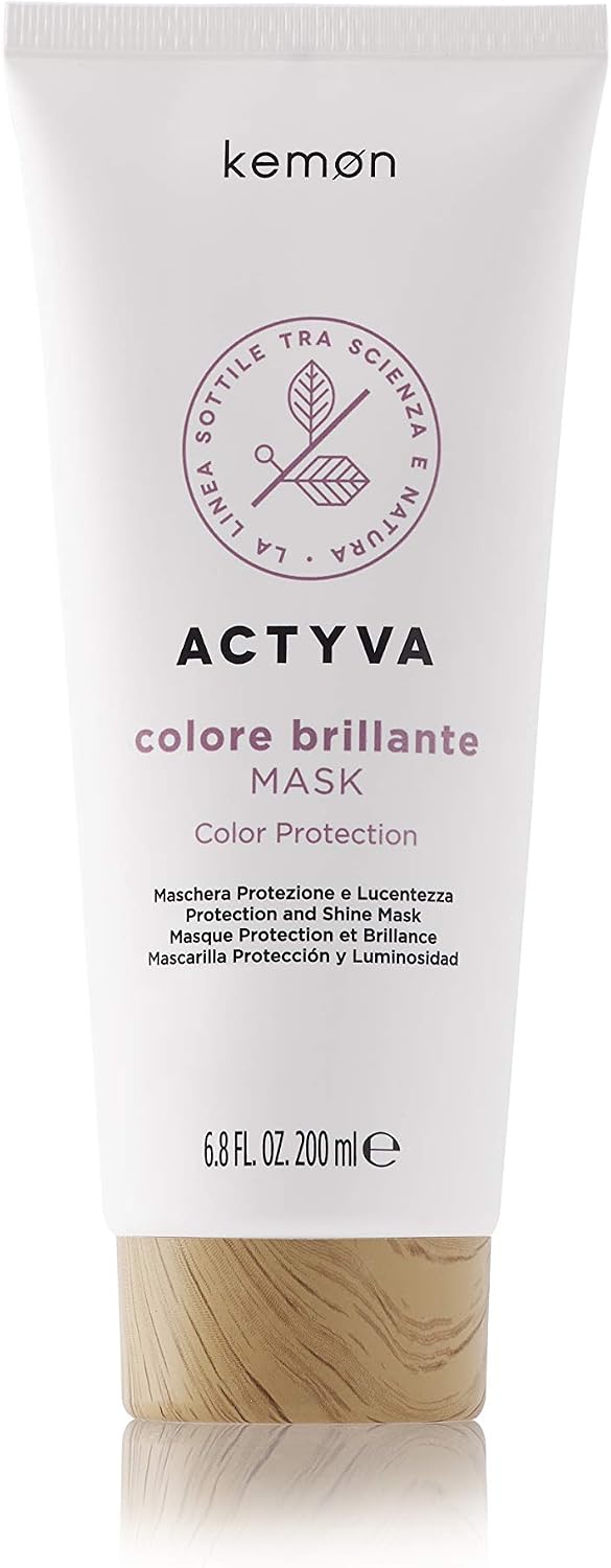 Kemon Actyva Colore Brilliant Mask - Hair Mask for Coloured and Damaged Hair Intensive Hair Care, 200 ml, Caramello, 200 ml (Pack of 1)
