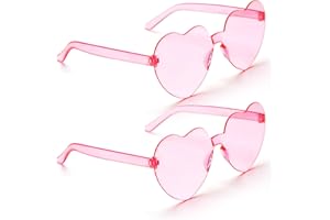Hoosmoon Heart Sunglasses Heart Shaped Sunglasses Womens 2 Pairs Rave Sunglasses for Women Bachelorette Party Favors