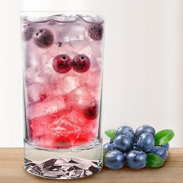 4PCS DRINKING GLASSES SET 11.8OZ UNIQUE ICE BALL BOTTOM DESIGN OLD FASHIONED COCKTAIL, SOLID BOTTOM, ROCKS GLASSES, HIGHBALL GLASSES,SUIT FOR WHISKEY JUICE BEER COCKTAIL MILKSHAKE SMOOTHIE