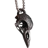 Halloween Punk Crow Skull Necklace - Gothic Animal Bird Skull Pendant Jewelry For Women & Men - View #9