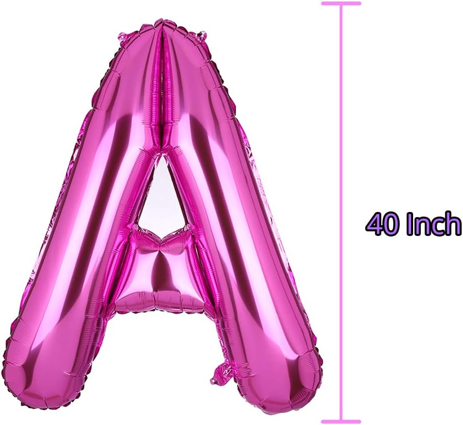 40 Inch Giant Pink Letter A Foil Helium Balloons Big Single Mylar Balloon Birthday Party Decoration Supply Baby Shower (Pink A) - Image 3