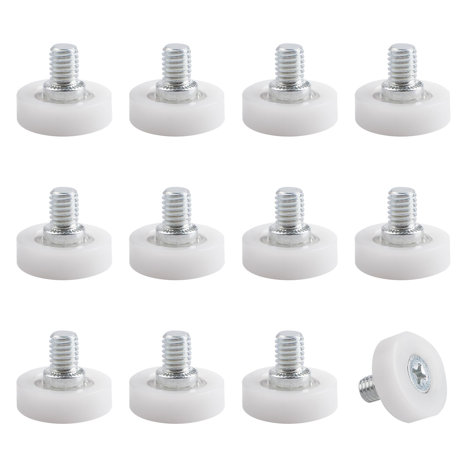 UFURMATE Drawer Roller, 12Pcs 19mm Diameter POM Plastic Cabinet Drawer Slides Wheels Drawer Positioning Rollers Drawer Roller Slide Guides Pulleys for Furniture DIY Replacement