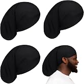 Tatuo 4 Pieces Dreadlock Sleep Cap for Locs | Stretchy Wrap with Long Dreads Coverage, Nighttime Hair Protection Bonnet, Prevents Frizz, Unisex Head Scarfs, Soft Fabric