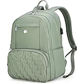 Swissdigital Design Travel Backpack for Women, 15.6 inch Laptop College Grayish Medium Simple Modern Backpacks for School with USB Charging Port for Womens Girls | SD1711-27