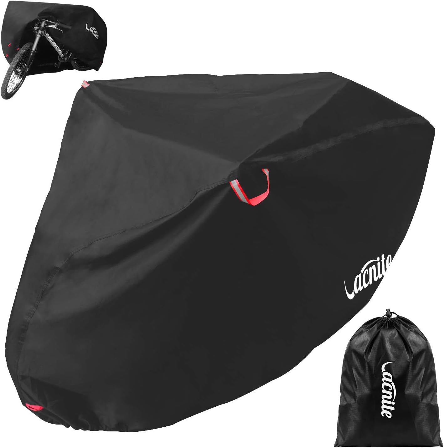 VACNITE Waterproof Bike Cover for Outdoor Bicycle Storage - Extra Large Size for 1-2 Bikes - Heavy Duty 210D Oxford Ripstop Material, Windproof, Dustproof, Anti-UV - Suits Mountain Bike, Road Bike