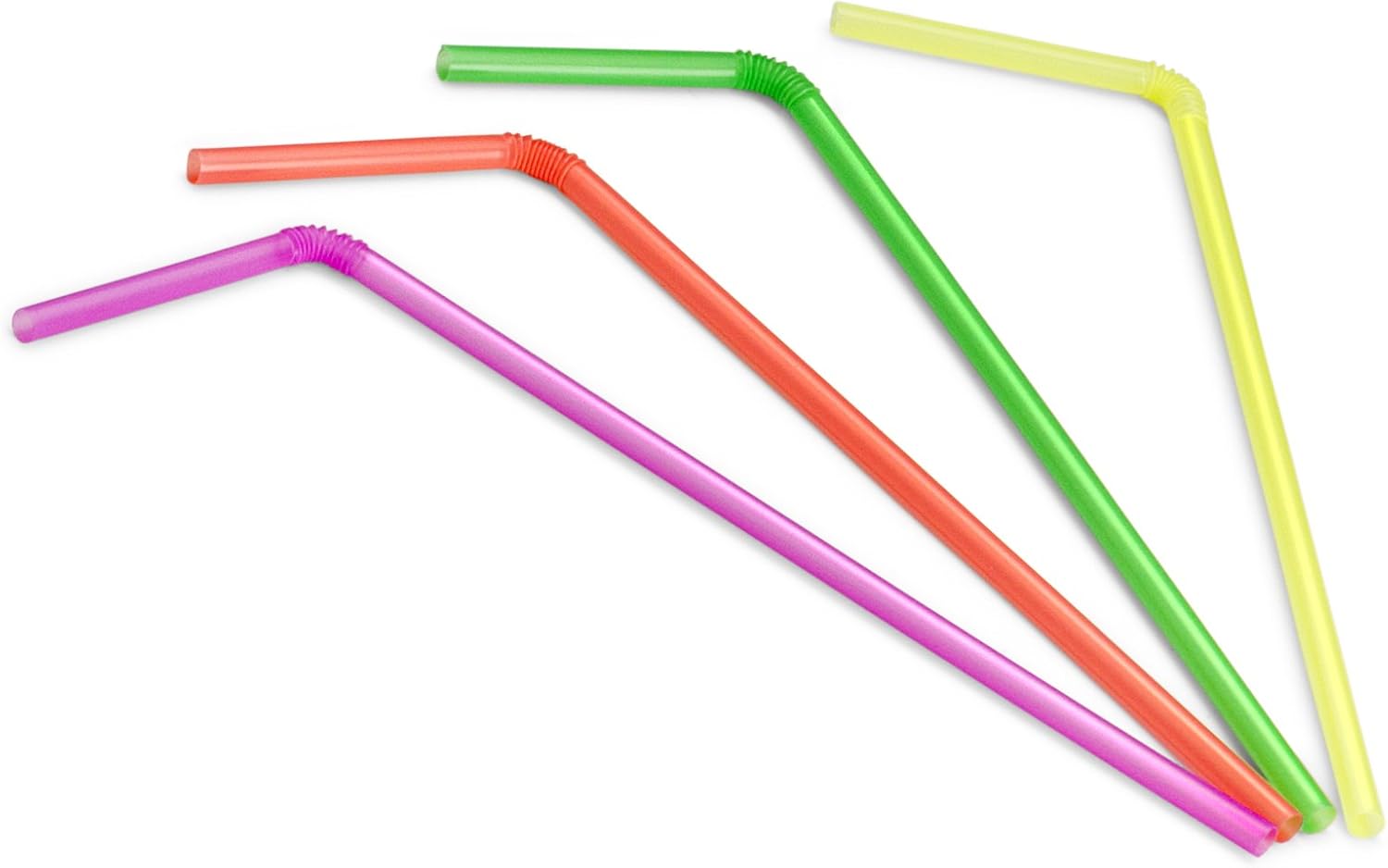 [400 Count] Plastimade Fun Colored Plastic Disposable Drinking Flexible Straws For Home, Office, Wedding, Events, Parties, Take Out, Water, Juice, Soda, Beer, Cocktails, (4 Packs): Kitchen & Dining
