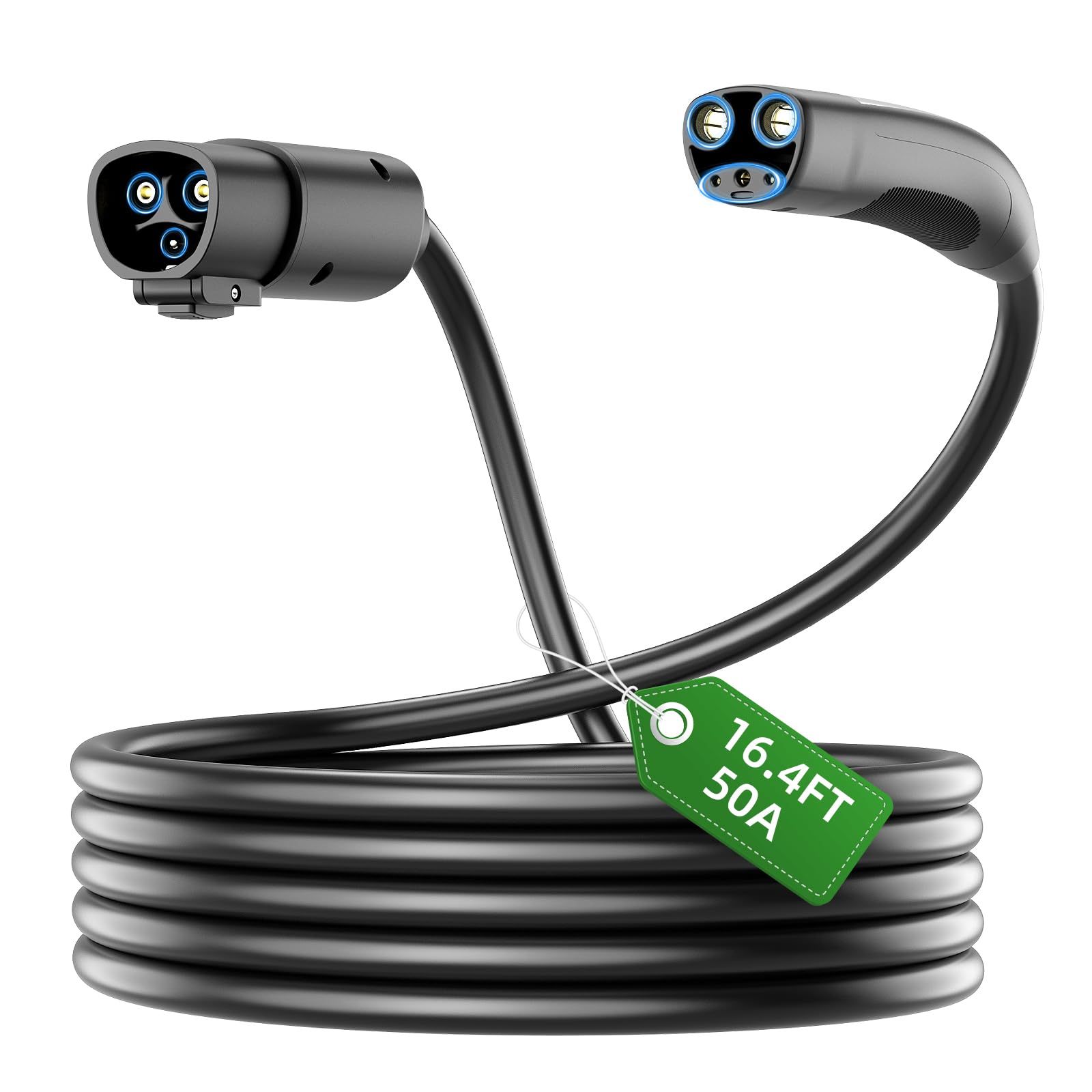 Photo 1 of Otytkgo Extension Cable for Tesla with NACS Plug, Compatible with Model Y/X/3/S, 16.4ft 240V Up to 50A EV Extension Cord for Level 1 & 2 Charging with Mobile and Wall Connectors