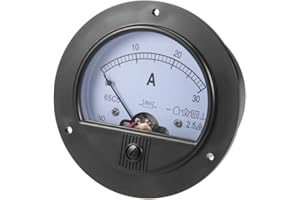 uxcell Analog Current Panel Meter DC 0-30A 65C5 Ammeter for Circuit Testing Charging Battery Ampere Tester Gauge Pack of 1