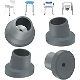 4 Pcs Replacement Feet for Bath Chair Leg Caps Heavy Duty Slope Rubber Feet Pad for Bath Seat Shower Stools (Gray, 1-1/8")