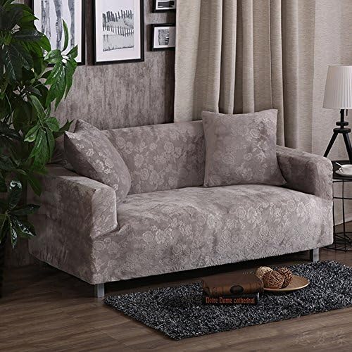 Thicken velvet sofa protector, 1 2 3 4 seater All inclusive Sofa cover, Pure color Elastic Non-slip Couch slipcover -D Chair