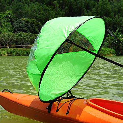 RENHAIGY Tandem Clear Kayak Wind Sail Kit Downwind Paddle Popup Board Inflatable Foldable Canoe Boats Accessories 42 Inches Durable Surfing Easy Setup Deploys Quickly Compact Portable - Thumbnail 7