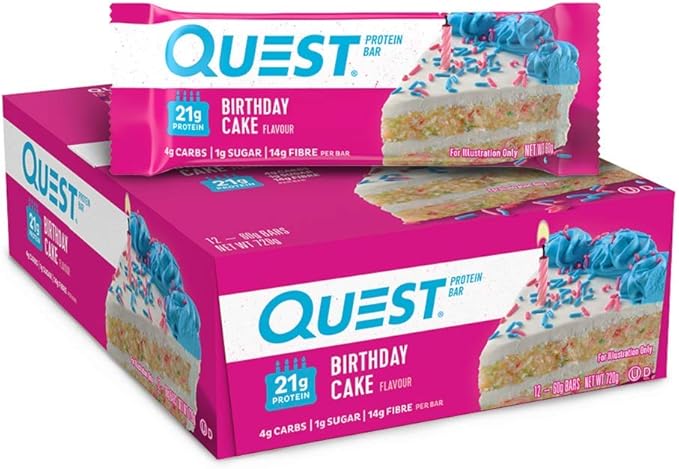 Amazon Com Quest Nutrition Birthday Cake High Protein Low Carb Gluten Free Keto Friendly 12 Count Health Personal Care
