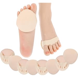 Qianyu 4 Pairs Ball of Foot Cushion Pads Sock Women's Toe Cover Sock with Padding Reusable Toe Topper Socks