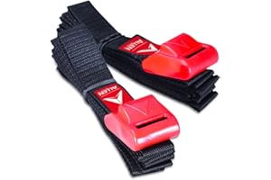 Allen Sports 8 Ft Polyester Cargo Straps With Padded Cam Buckles (500 lb Break Strength), Model 508S