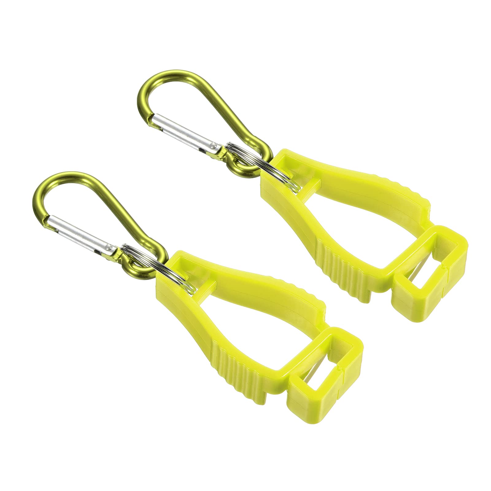 PATIKIL Glove Keeper, 2 Pack Gloves Grabber Clips Prevent Losing Hook Holder Hanger for Glasses Helmets, Yellow