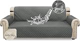 Granbest Waterproof 3 Seater Sofa Cover Non-Slip Elastic Straps Chocolate