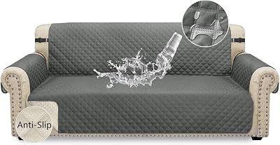 Granbest 3 Seater Waterproof Sofa Cover Grey Non-Slip Pet Friendly Elastic