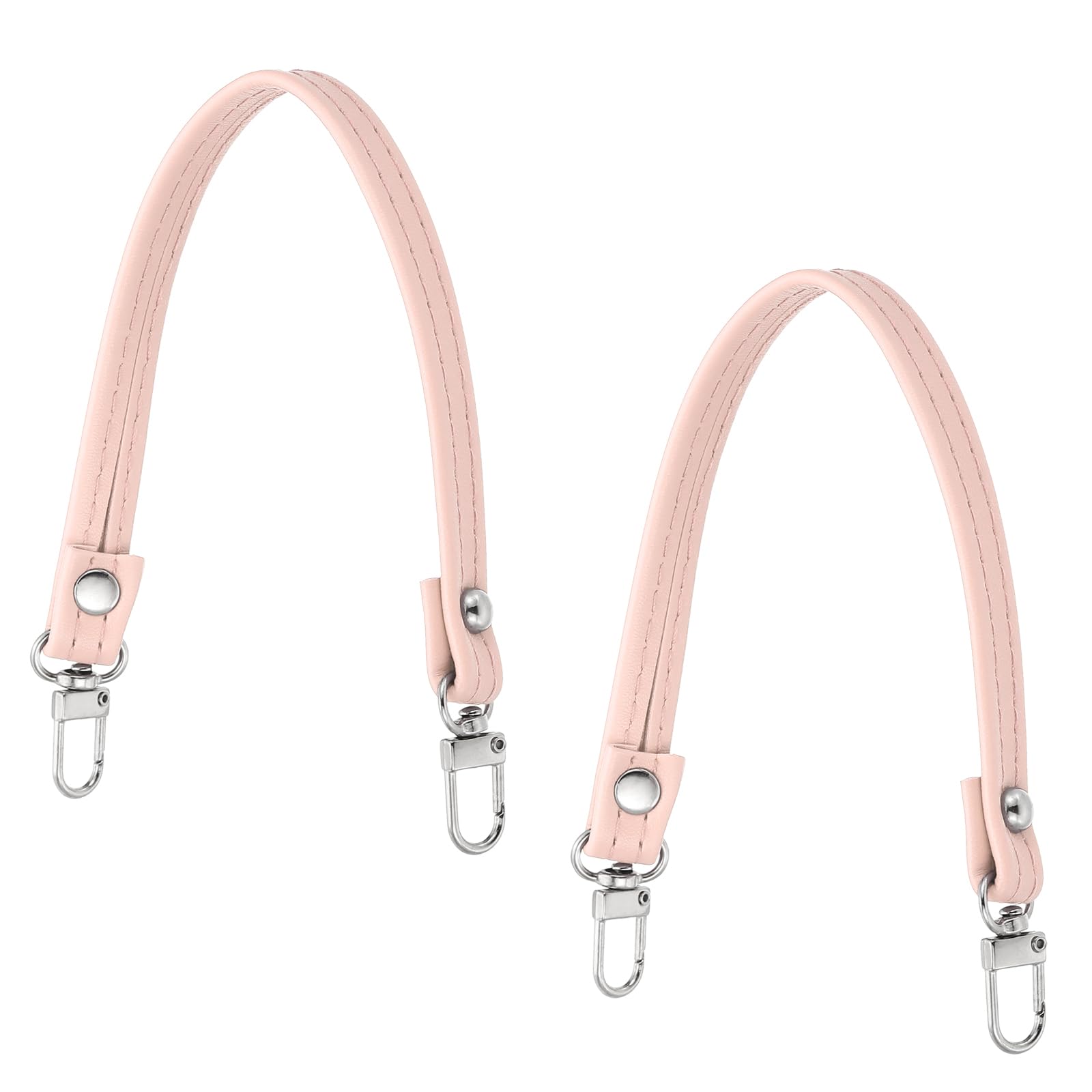 PATIKIL Leather Purse Handle Strap, 2 Pcs 10 Inch Replacement DIY Women Clutch Bag Handbag Top Handle Strap Repair Accessories Light Pink