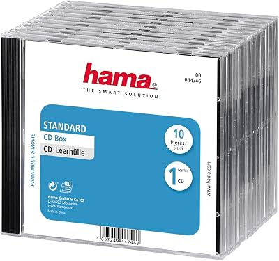 Hama Standard CD Jewel Case Pack of 10 Transparent Black