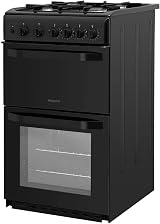 Hotpoint 50cm Double Cavity Gas Cooker Black HD5G00KCB view 3
