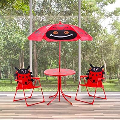 childrens table and chairs with umbrella