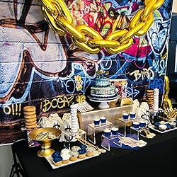 Leowefowa 7X5FT Graffiti Backdrop 80's Hip Hop